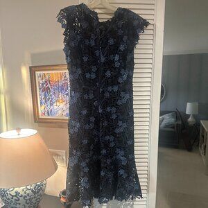Elie Tahari Blue and Black Dress